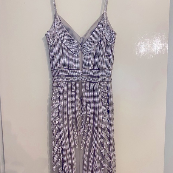 Silver Rhinestone Pageant Dress - Picture 7 of 9